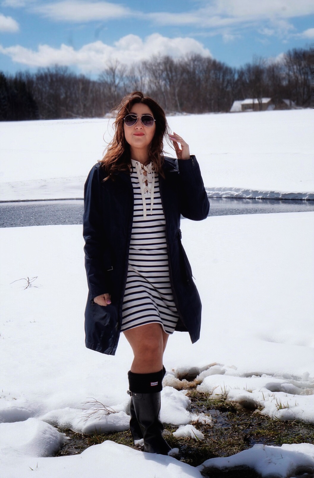 Winter fun with dress and boots. @oldnavy