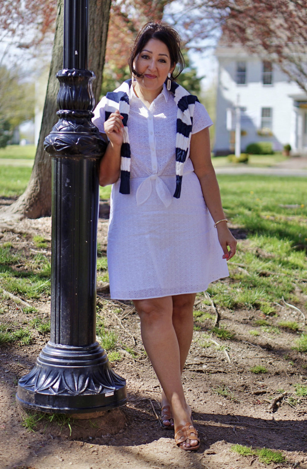 White Eyelet Sanabria Dress main image 1