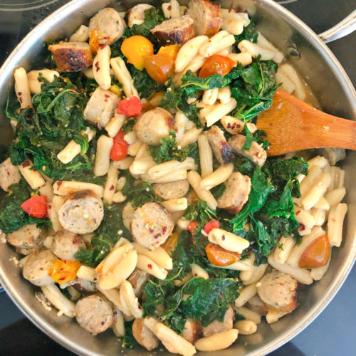 Cavatelli with al Fresco ‘Roasted Garlic’ Chicken Sausage Rosa Diana