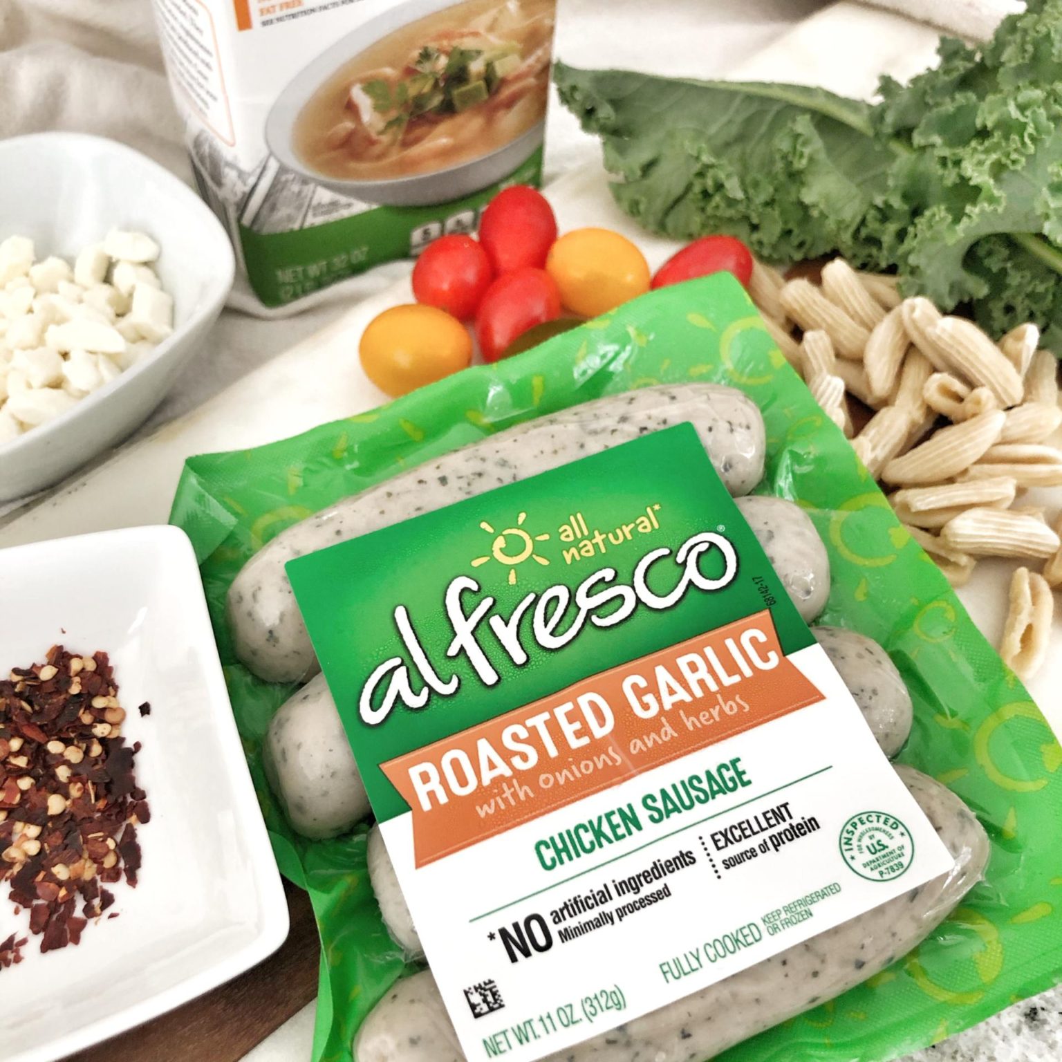 Cavatelli with al Fresco ‘Roasted Garlic’ Chicken Sausage Rosa Diana